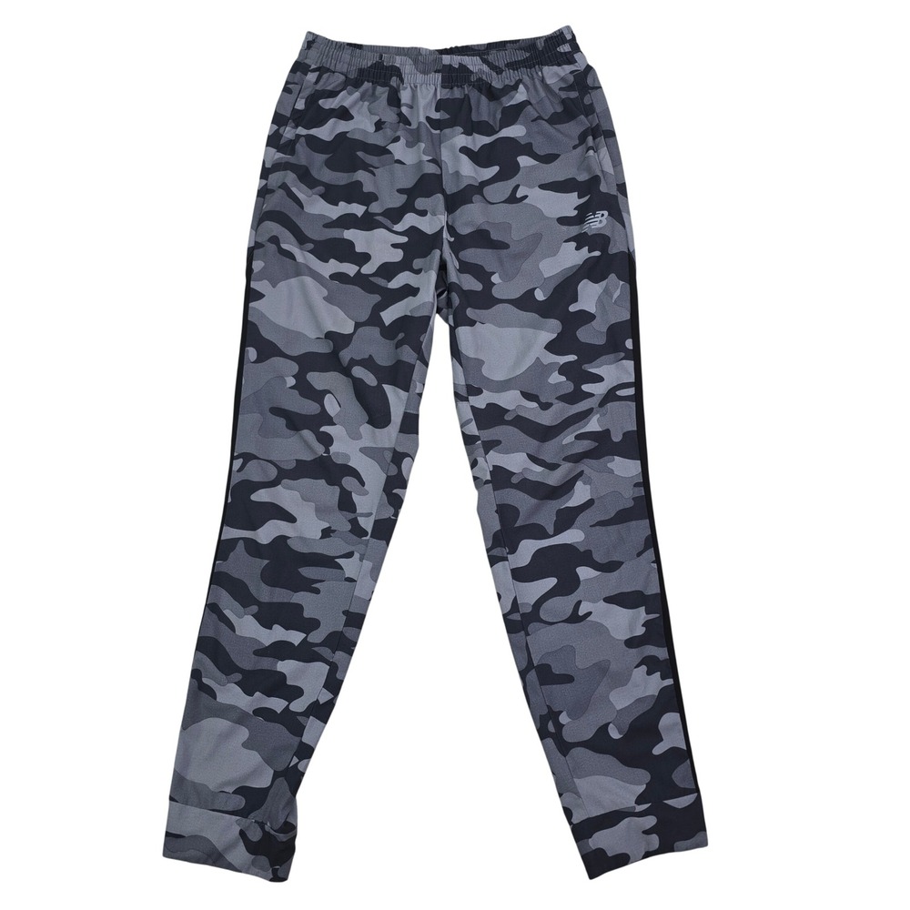 New Balance Camo Running Pants Mens Large Grey Black Camouflage Athletic Joggers